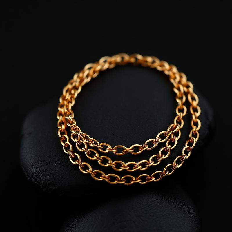 Pulseira em ouro sobre pedra escura