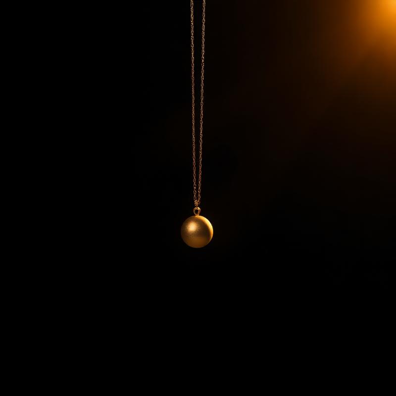 Colar com pingente em ouro sobre fundo escuro